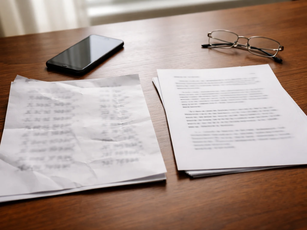 Two blurred net-worth pages side-by-side on a desk, with glasses and a phone, suggesting source checking.